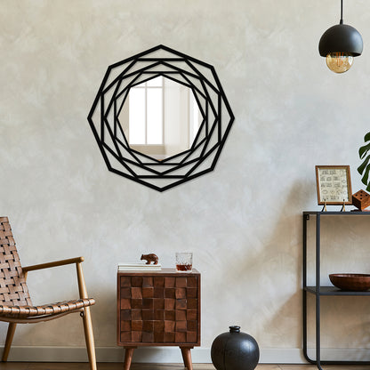 Octagonal Shaped Metal Wall Mirror