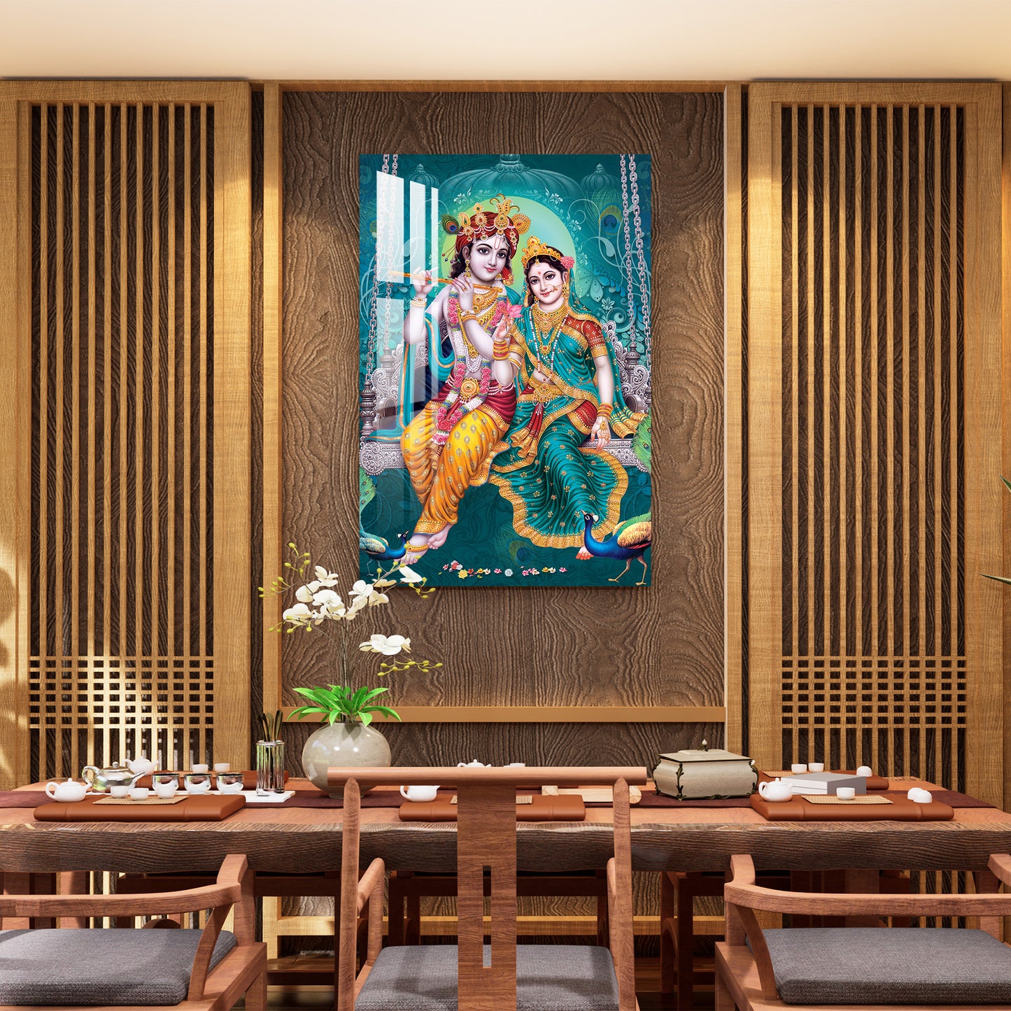 Lord Kanha & Kishori Acrylic Wall Art