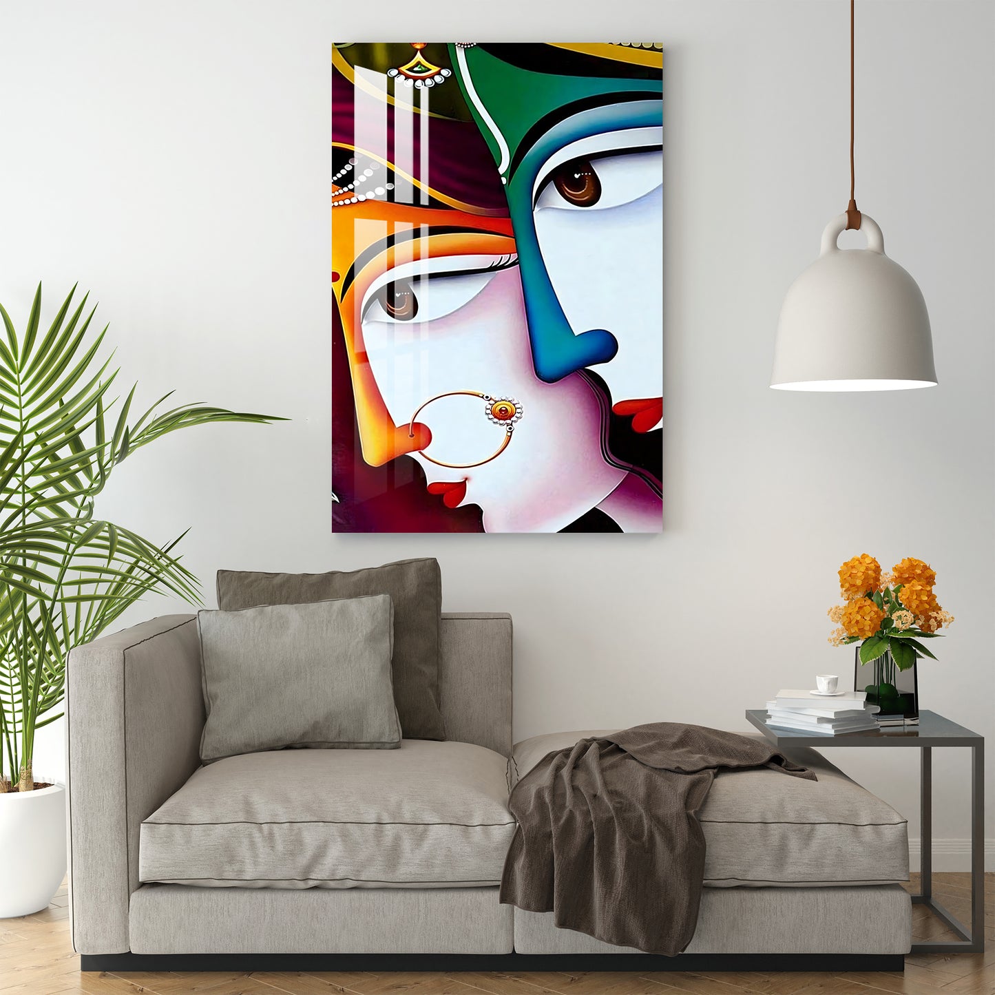 Face of Radha Krishna Acrylic Wall Art