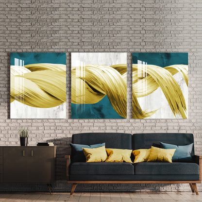 Golden Knot Acrylic Wall Art (Set of 3)