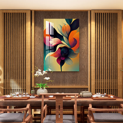 Colorful Glowing Flower Acrylic Wall Art