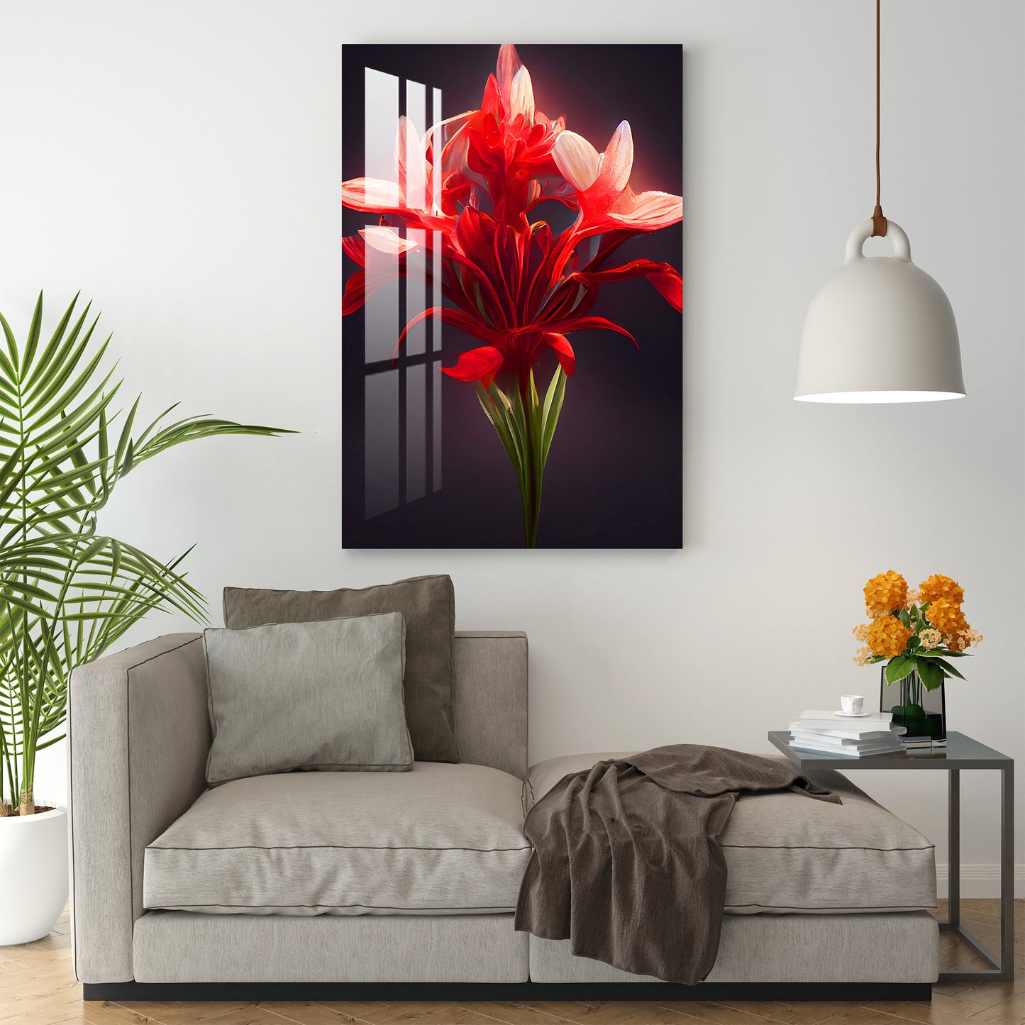 Red African Lily Acrylic Wall Art