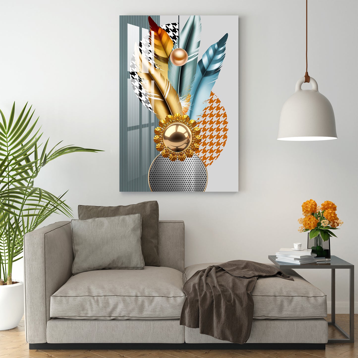 Luxury Feathers Acrylic Wall Art