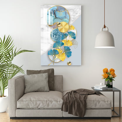 Blue & Golden Crystal Finish  Acrylic Wall Art