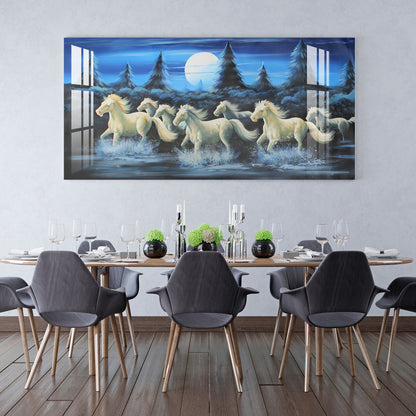 Horses Crossing River Acrylic Wall Art