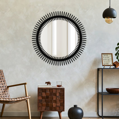 Contemporary Round Metal Wall Mirror