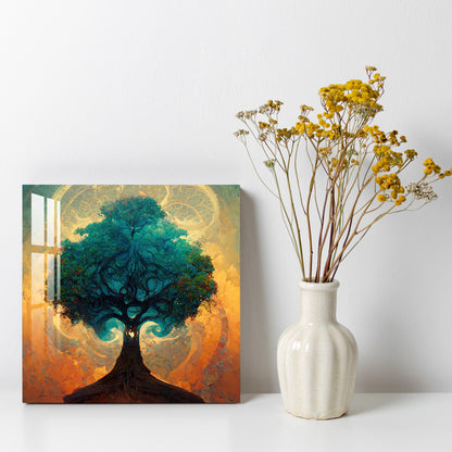 Tree and Sunset Acrylic Wall Art