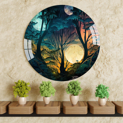 Tropical Glow Round Acrylic Wall Art