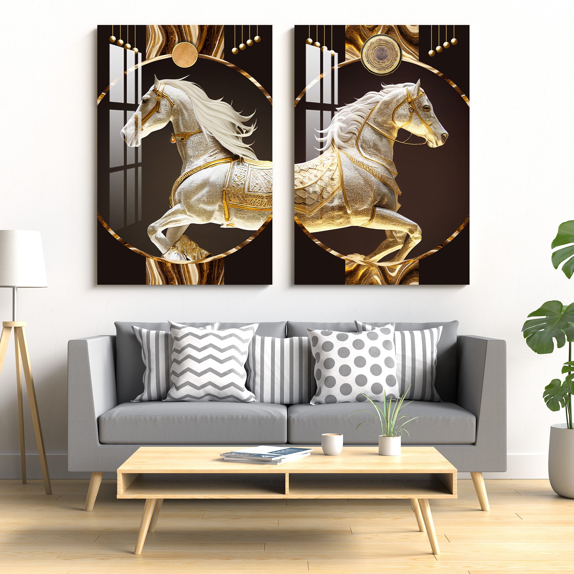 Horses of Fortune Acrylic Wall Art (Set Of 2)