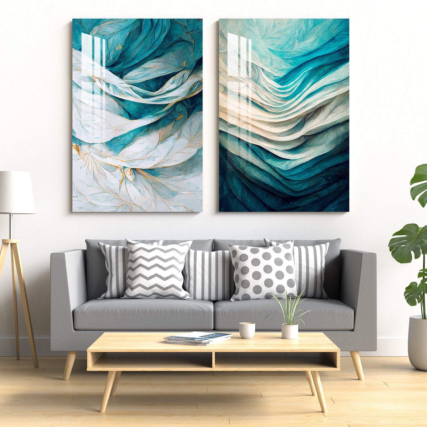 Gentle Waves Acrylic Wall Art (Set Of 2)