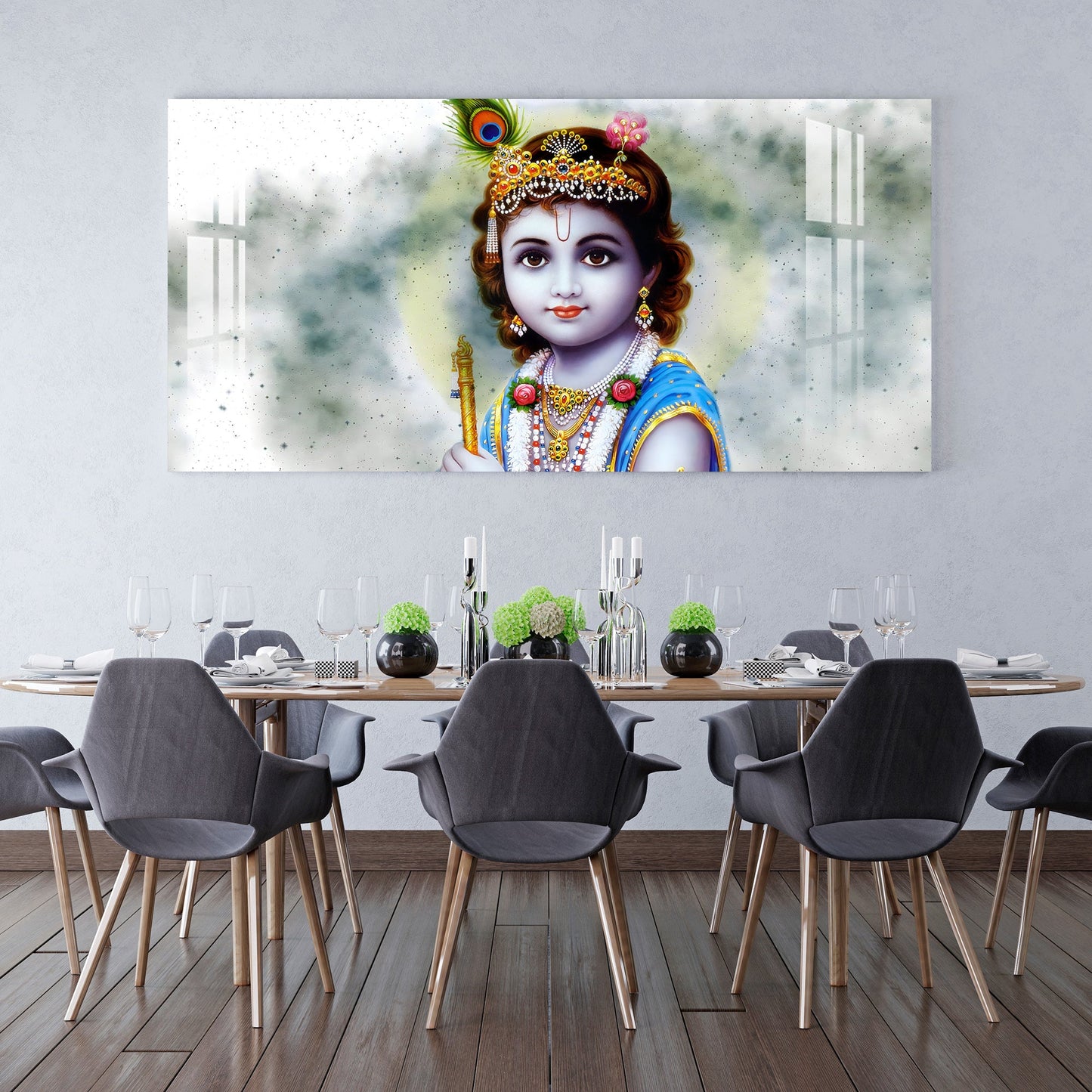 Bal Shree Krishna Acrylic Wall Art - 35.5X17.4 Inch / 3MM