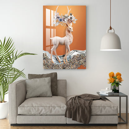 Fascinating White Deer Acrylic Wall Art