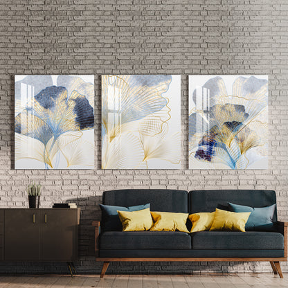 Gingko Floral Acrylic Wall Art (Set of 3)