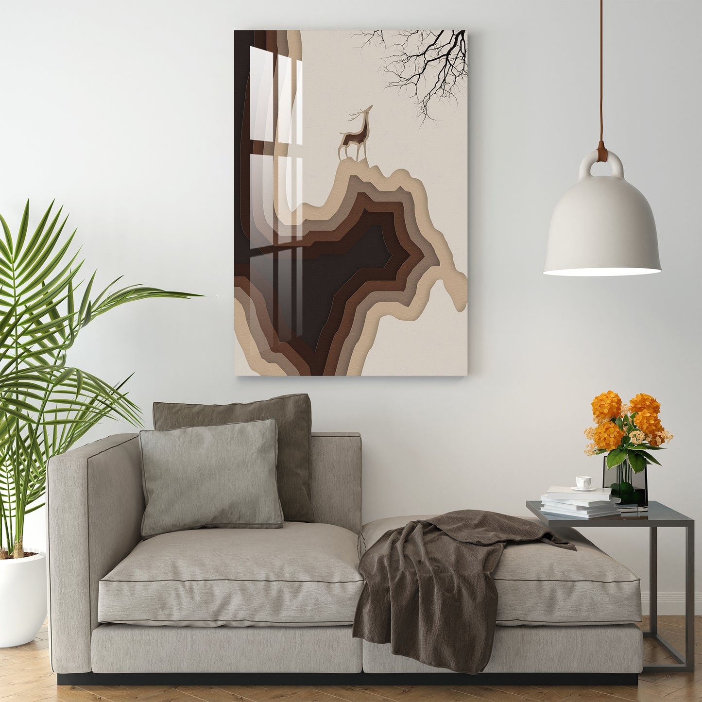 Abstract Deer Landscape Acrylic Wall Art