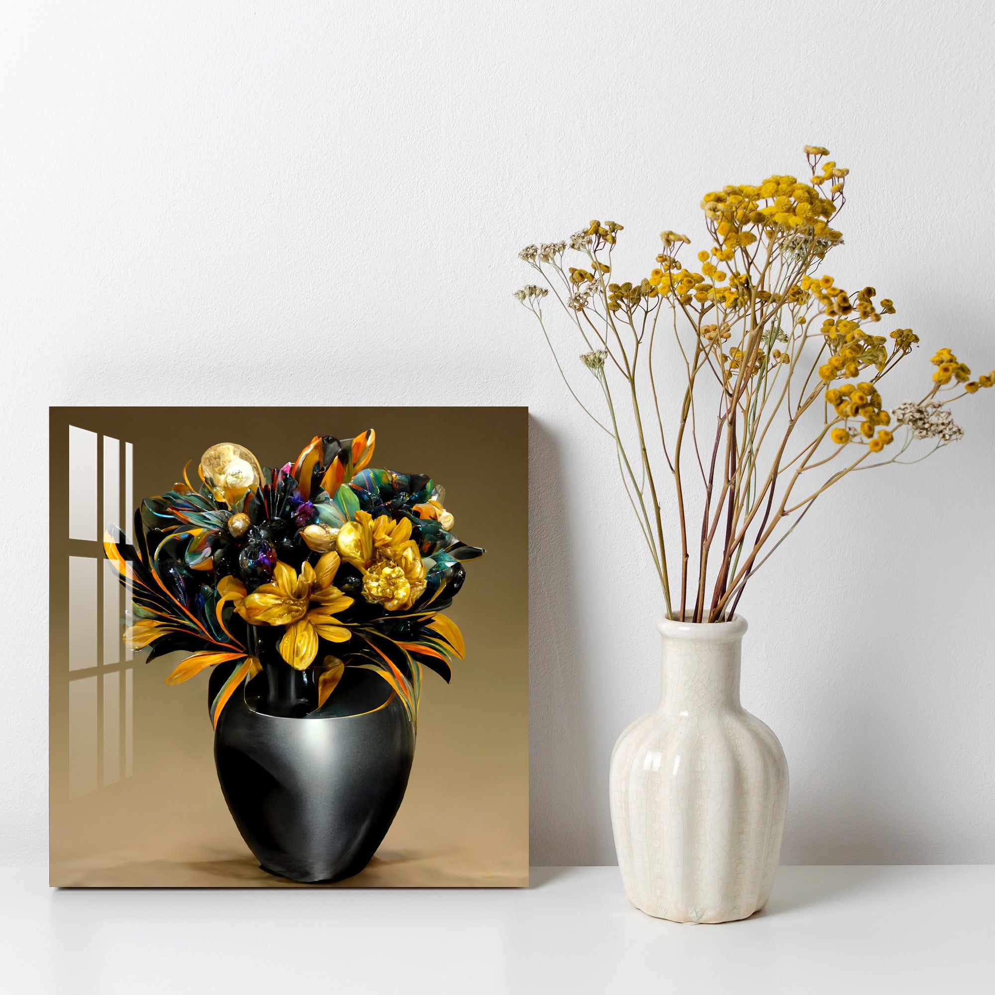 Vase with Yellow Flowers Acrylic Wall Art