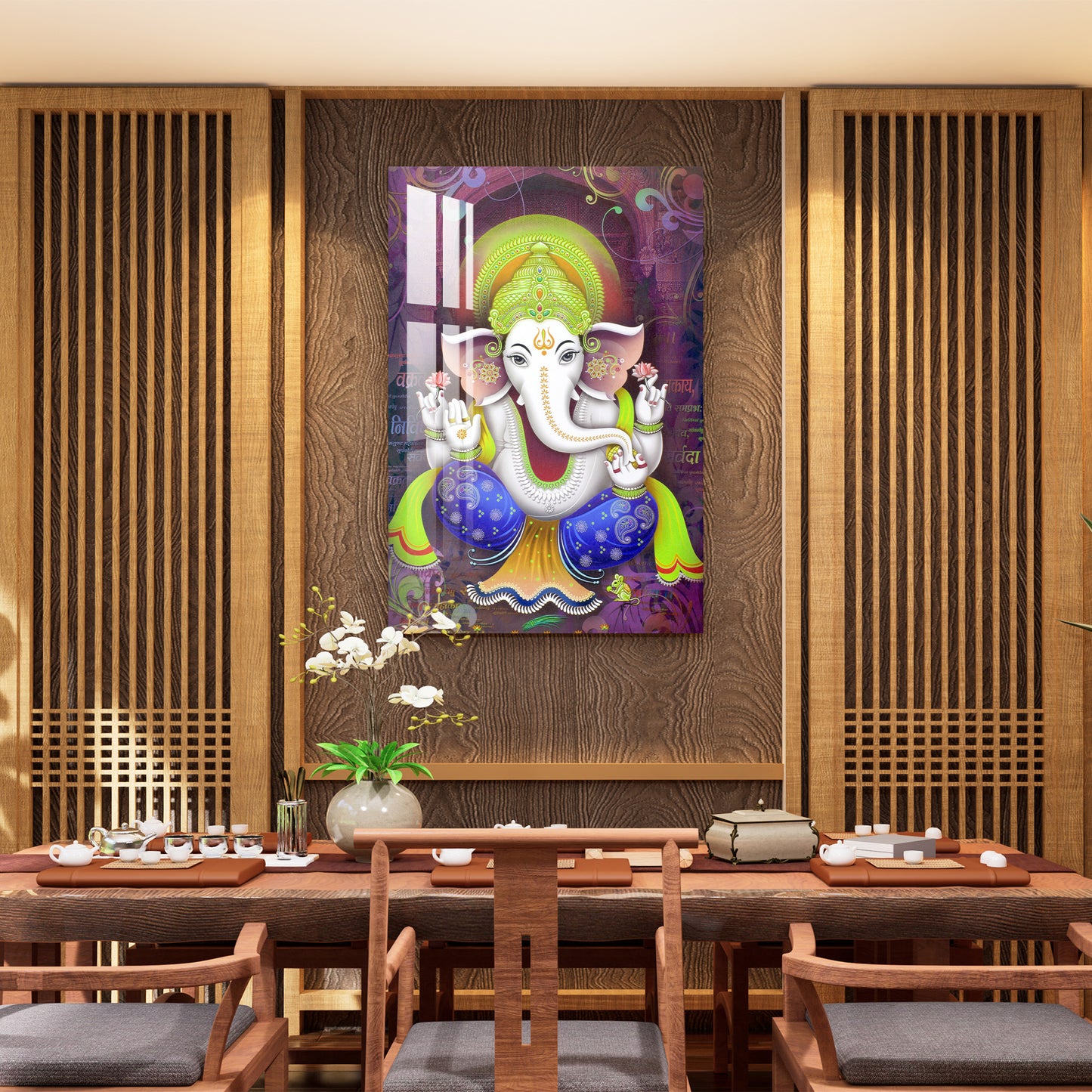 Colorful Lord Ganesh Acrylic Wall Art