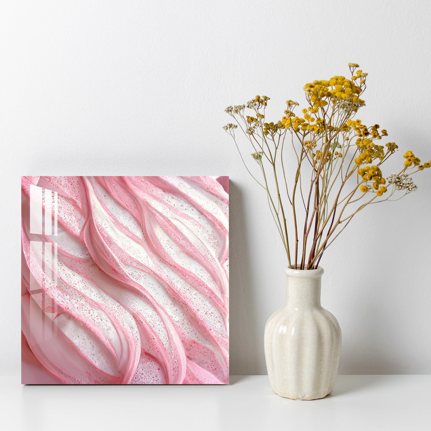 Abstract Pink Layers Acrylic Wall Art