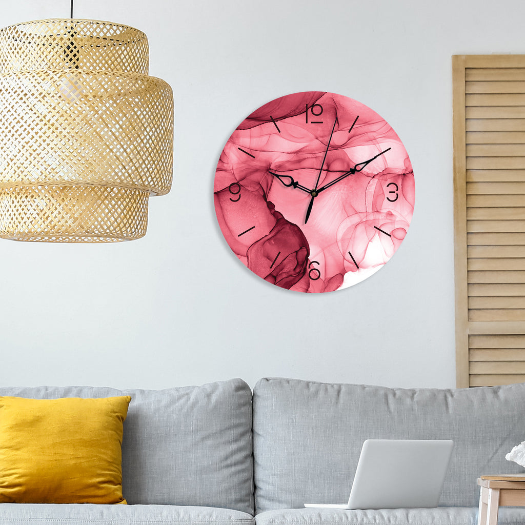 Shades of Pink Printed Acrylic Wall Clock