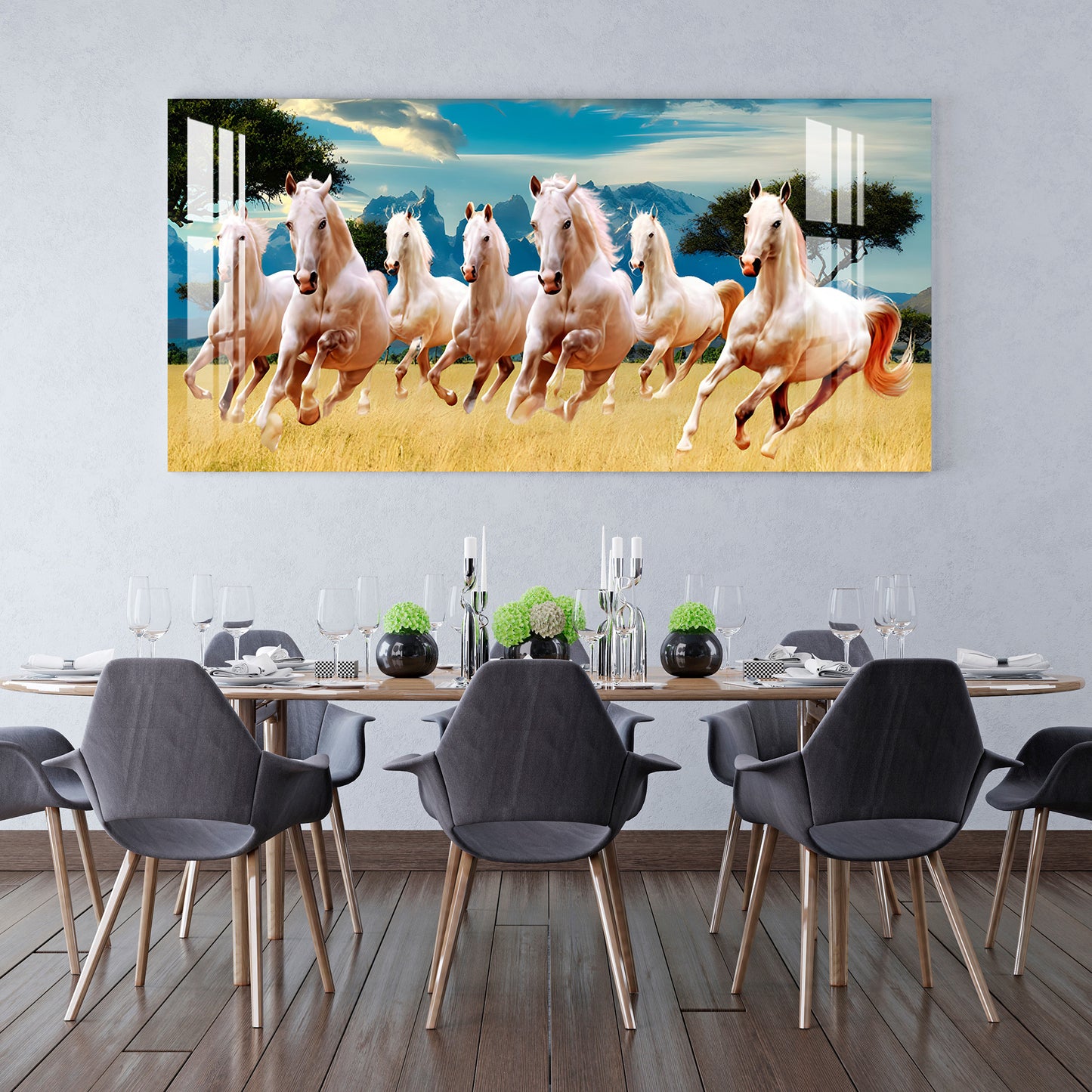 Horses in The Field Acrylic Wall Art