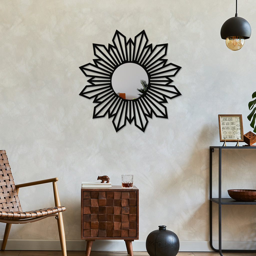 Flower Shaped Metal Wall Mirror