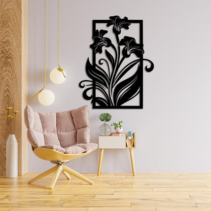 Amaryllis Flower Metal Wall Art