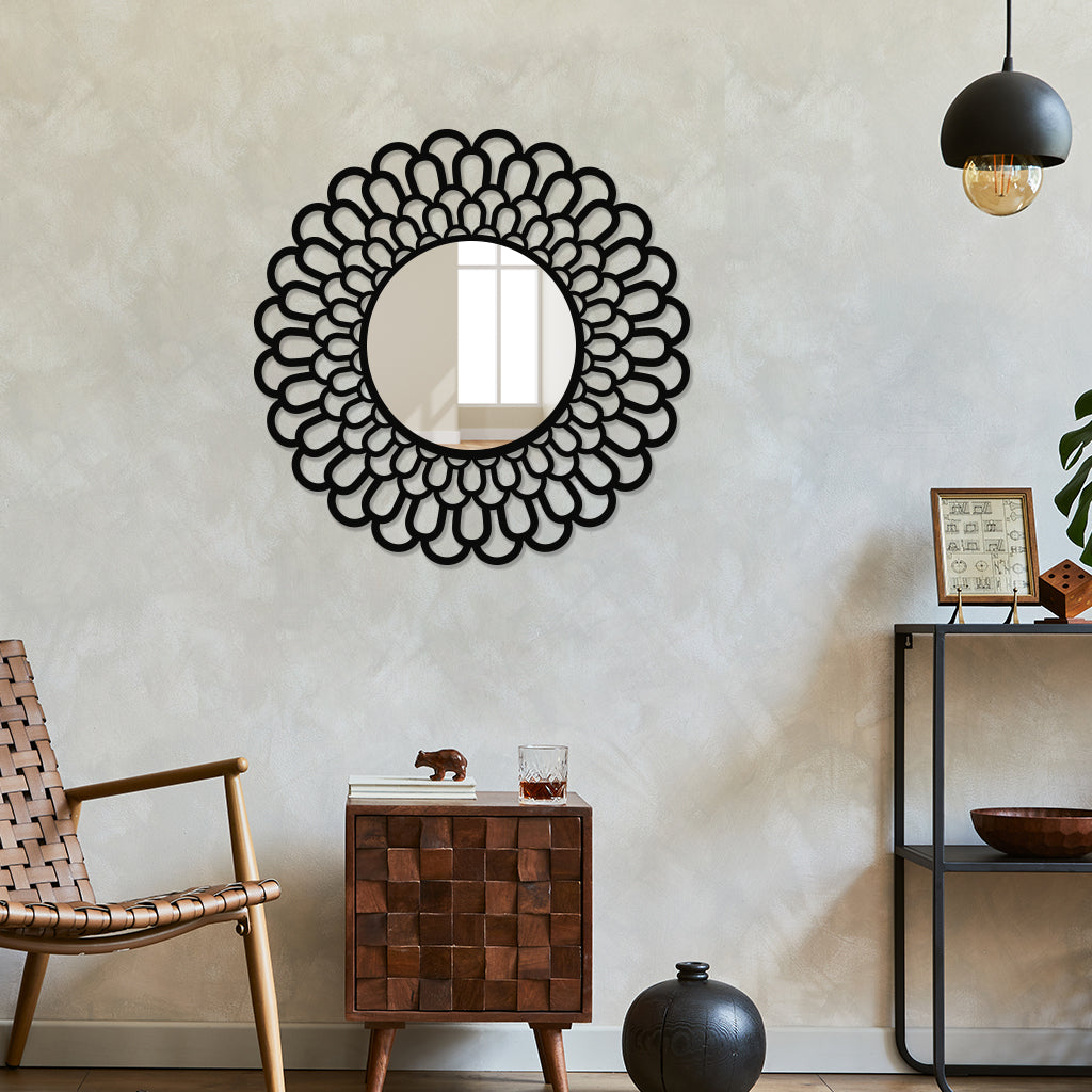 Elegant Round Metal Wall Mirror