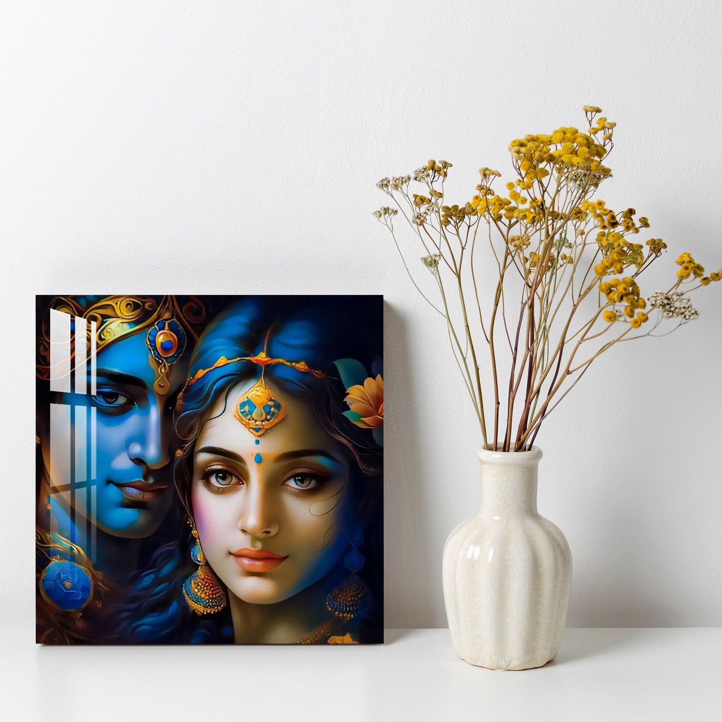 Beautiful Krishna Radha Acrylic Wall Art