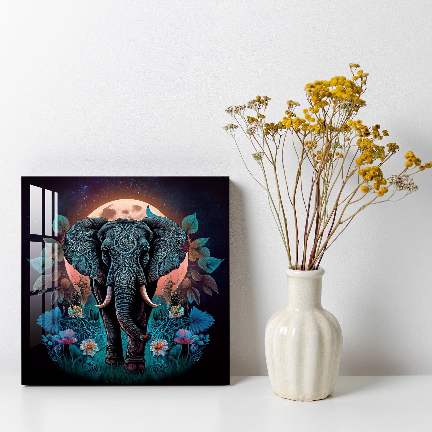 Decorated Elephant Acrylic Wall Art