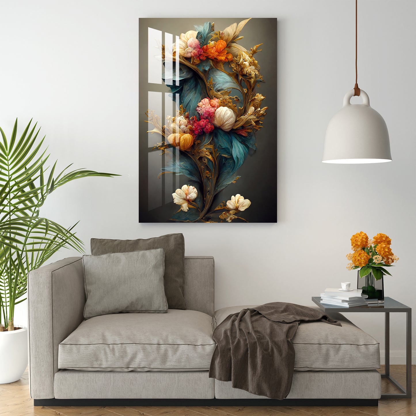 Vintage Vibe Flowers Acrylic Wall Art