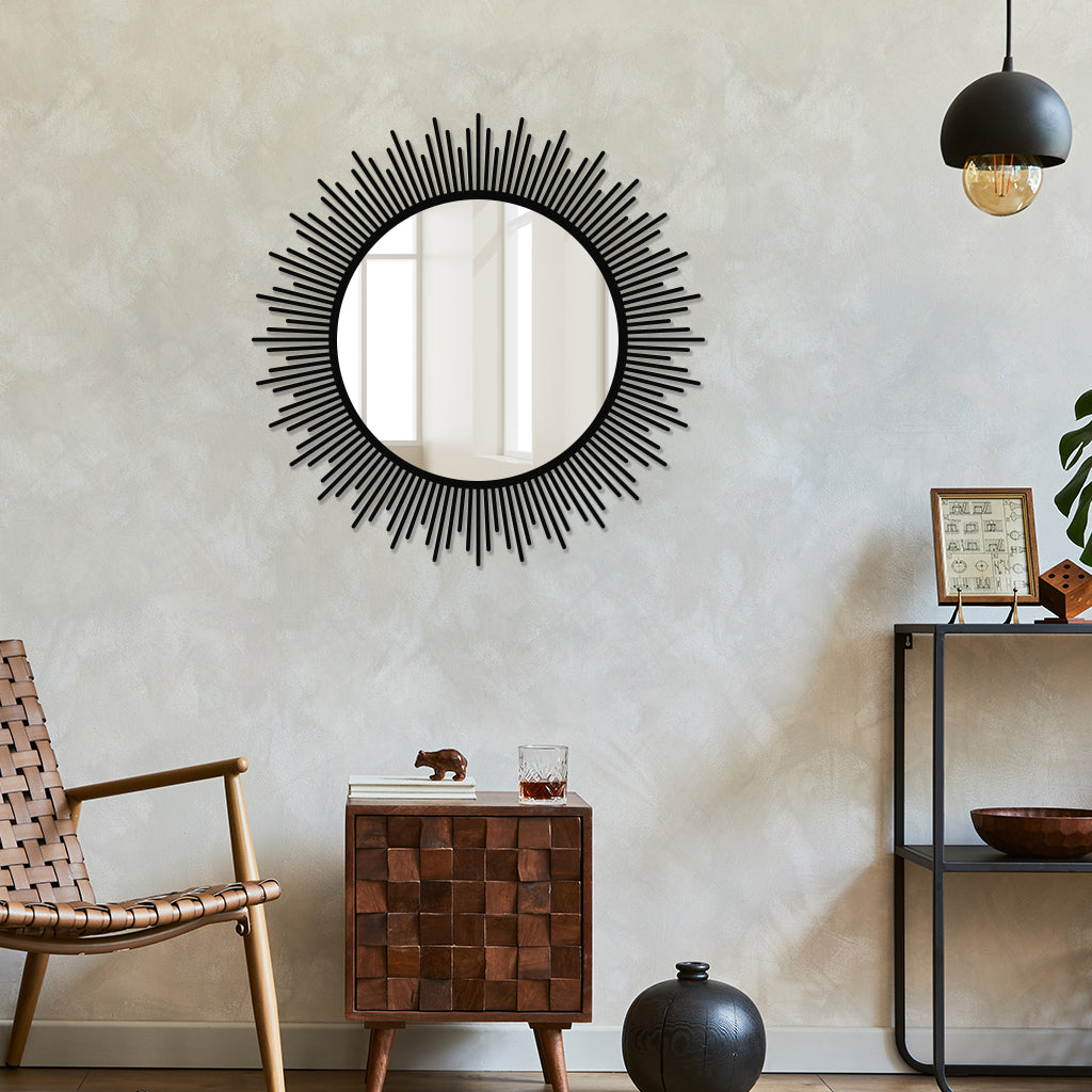 Sunburst Metal Wall Mirror