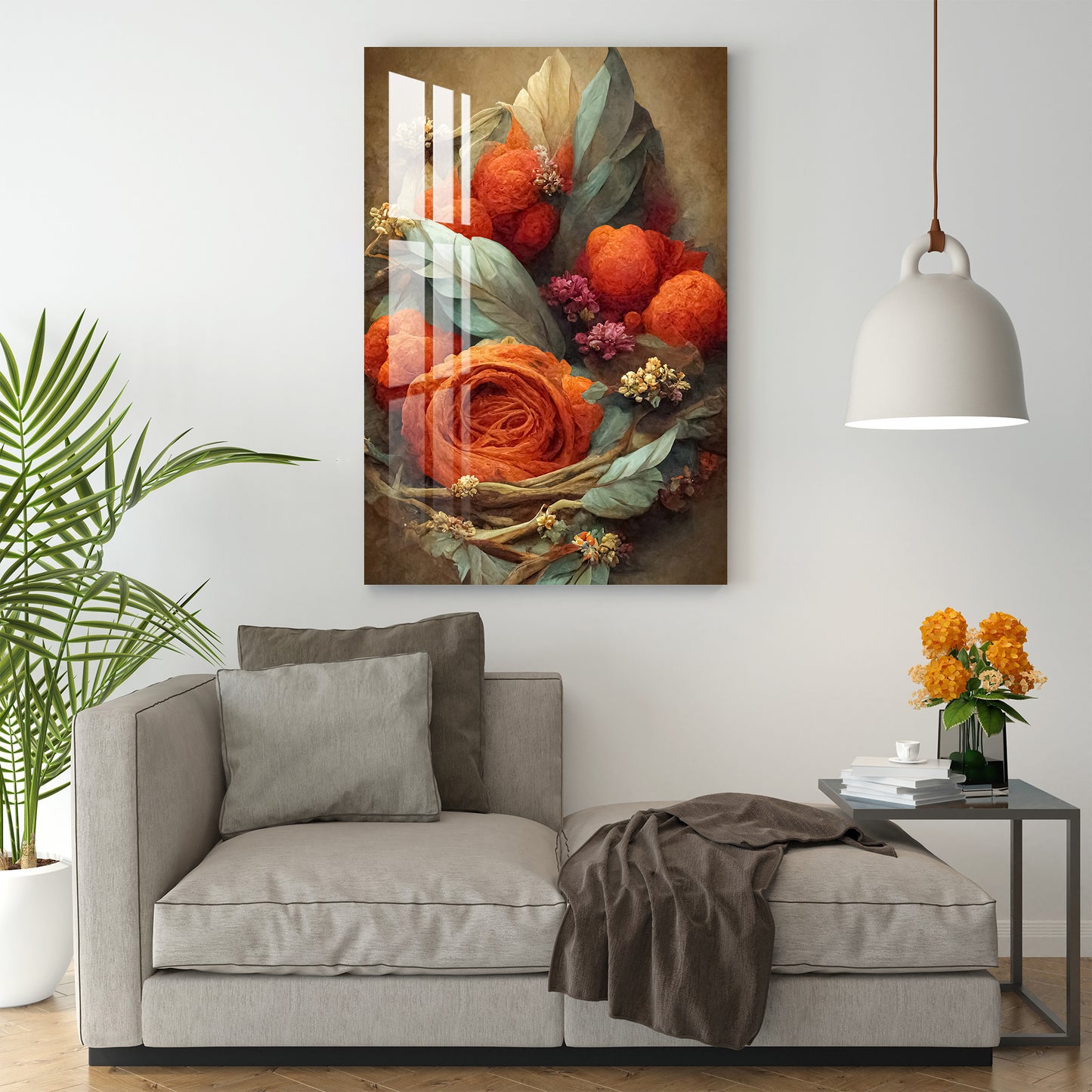 Renaissance Style Retro Flower Acrylic Wall Art