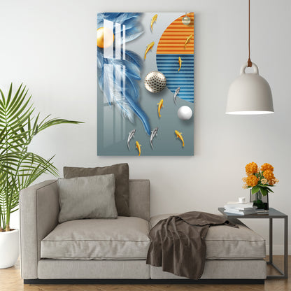 Fishes with Feathers Acrylic Wall Art