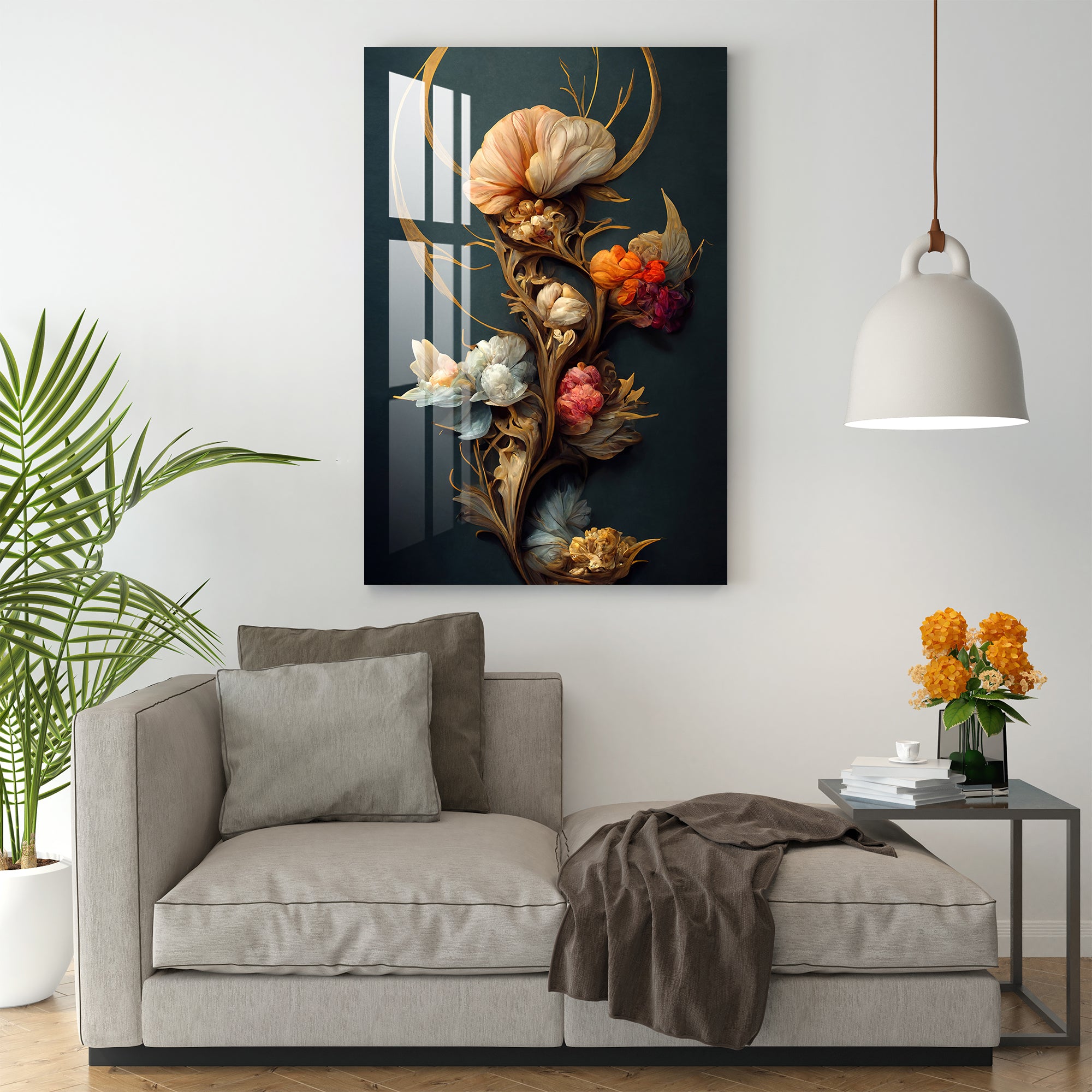 Rococo Flowers Acrylic Wall Art