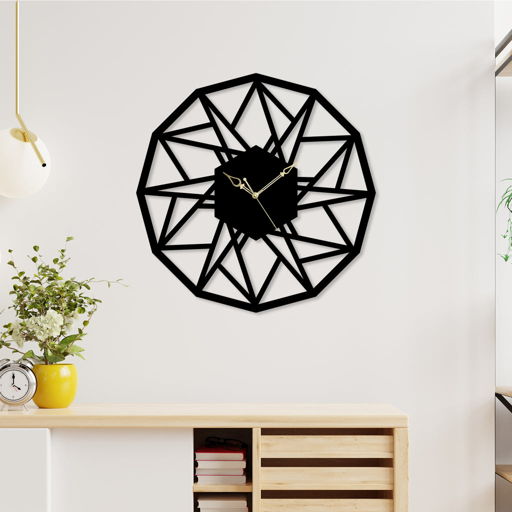 Modern Geometric Pattern Metal Wall Clock