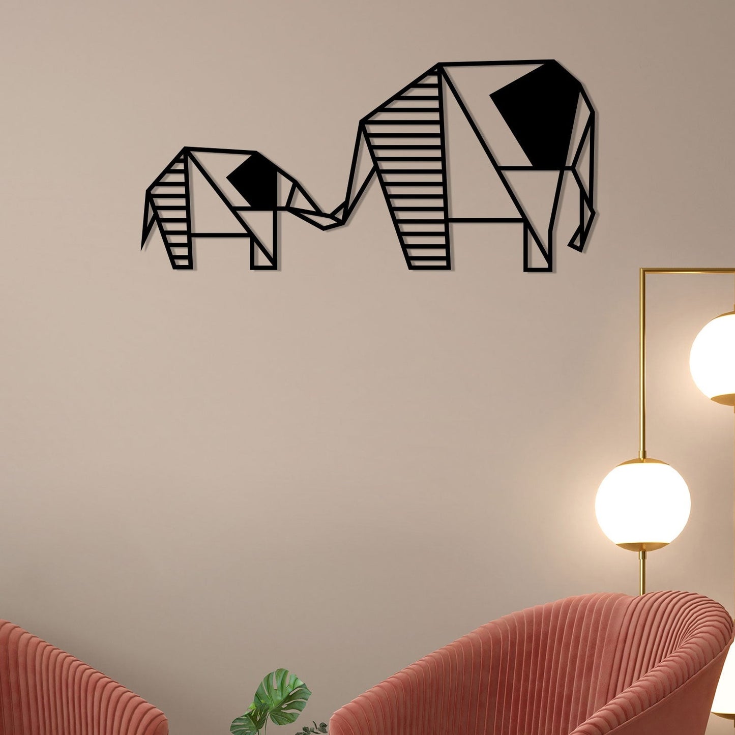 Elephant Family Metal Wall Art 3