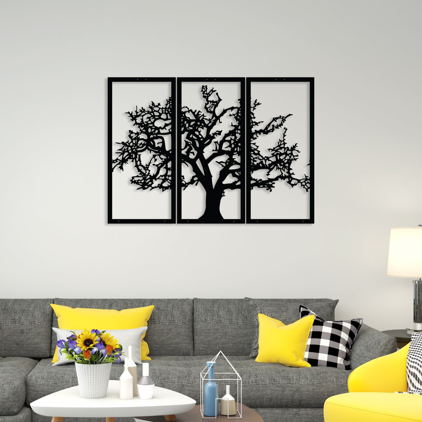 Elegant Tree Metal Wall Art ( Set of 3 Piece)