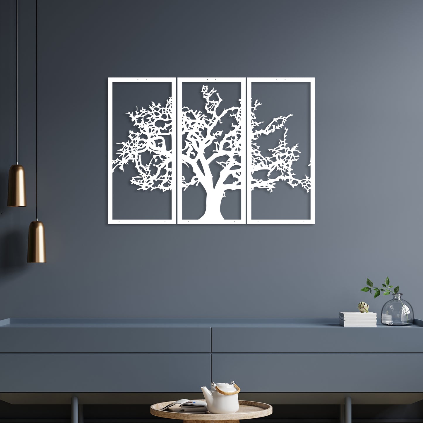 Elegant Tree Metal Wall Art ( Set of 3 Piece)