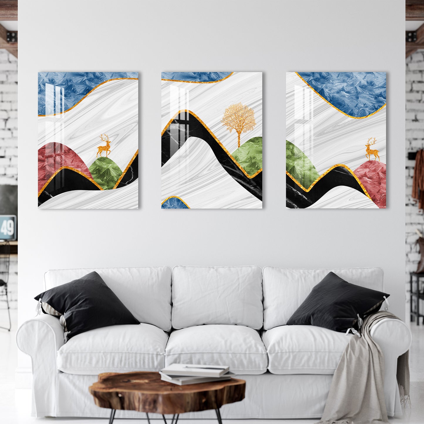 Chinese Landscape Acrylic Wall Art (Set of 3)