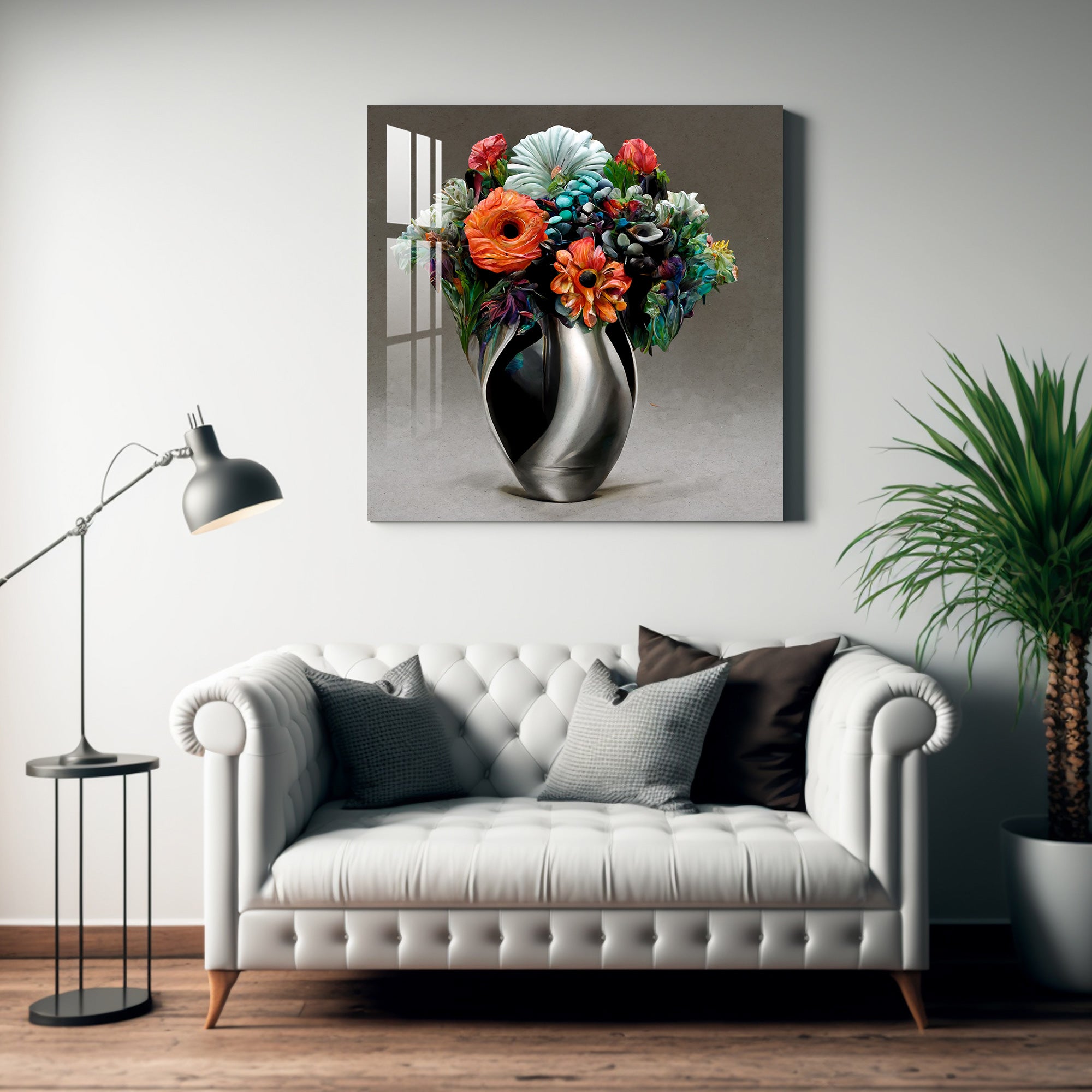 Vase with Orange Flower Acrylic Wall Art