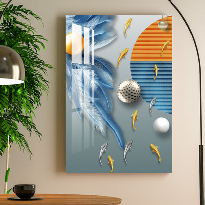 Fishes with Feathers Acrylic Wall Art