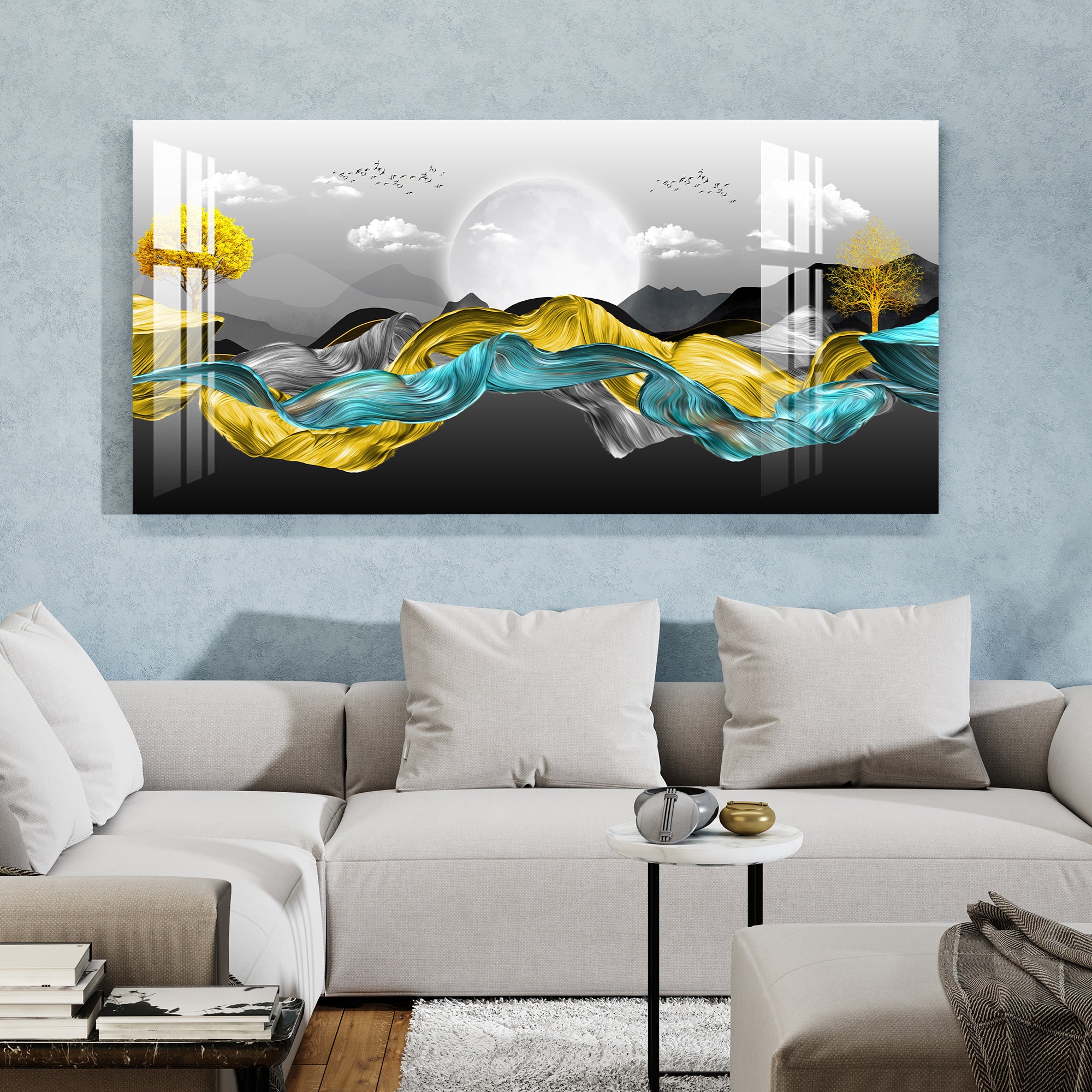 Moon & Mountains Acrylic Wall Art