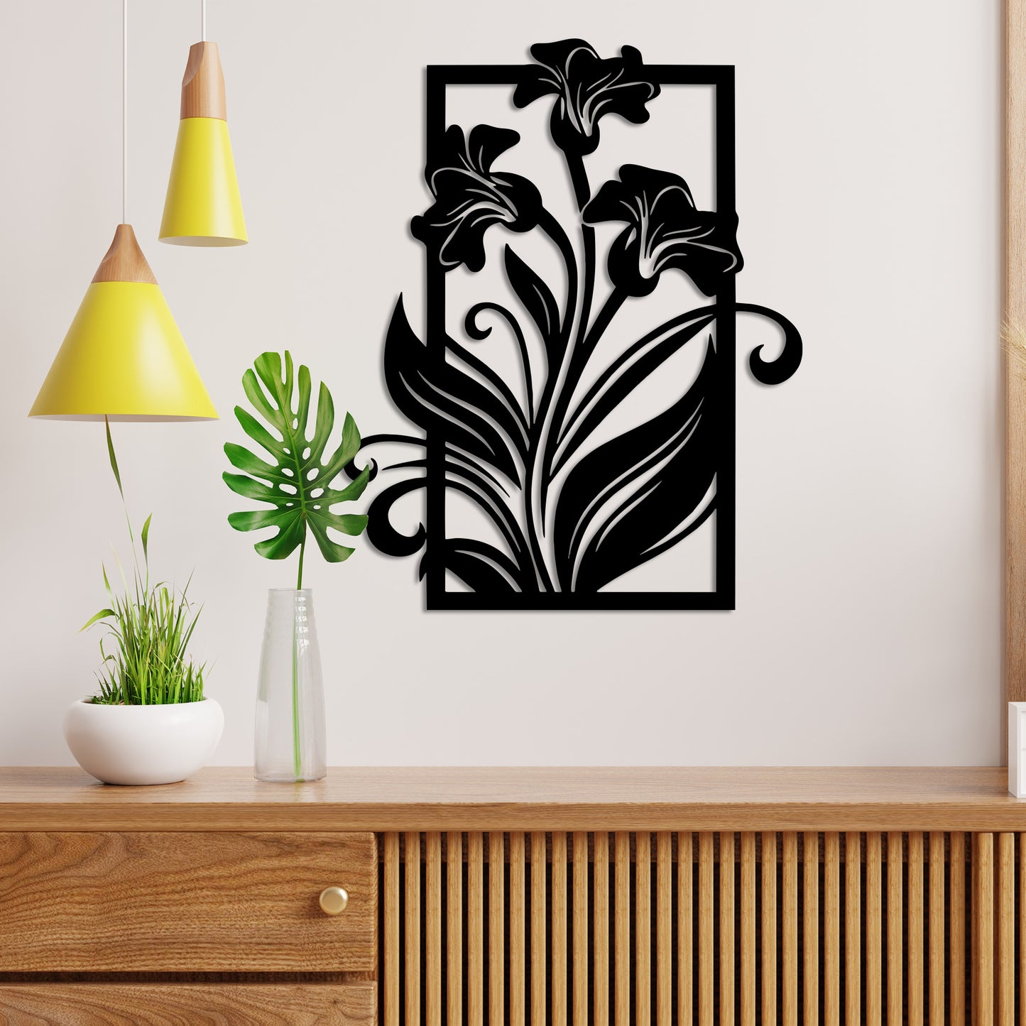 Amaryllis Flower Metal Wall Art