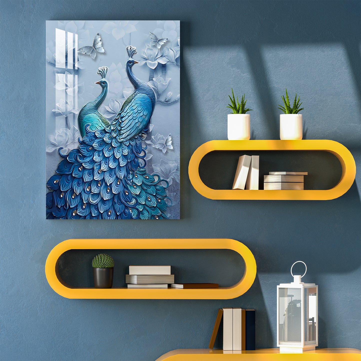 Loving Peacock Pair Acrylic Wall Art