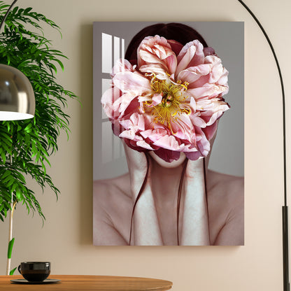 Modern Floral Girl Acrylic Wall Art