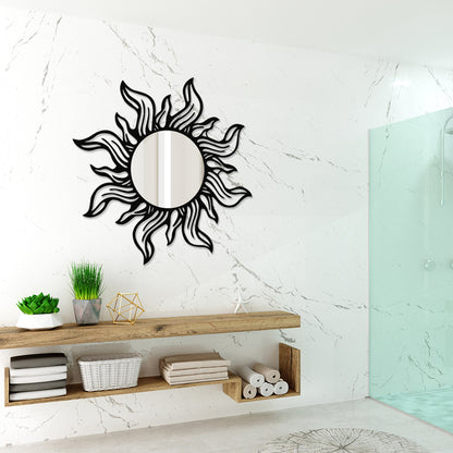 Sun Shaped Designer Metal Wall Mirror