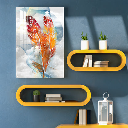 Shades of Golden Feather Acrylic Wall Art