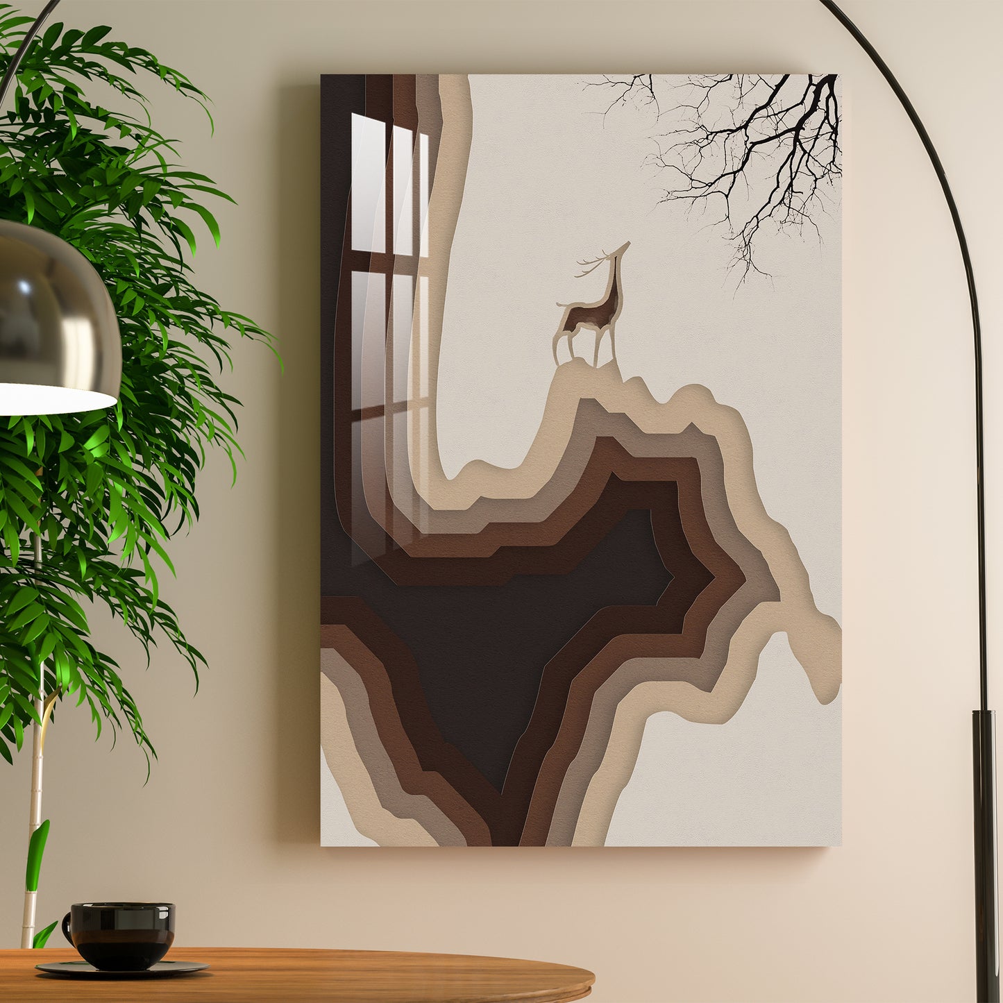 Abstract Deer Landscape Acrylic Wall Art