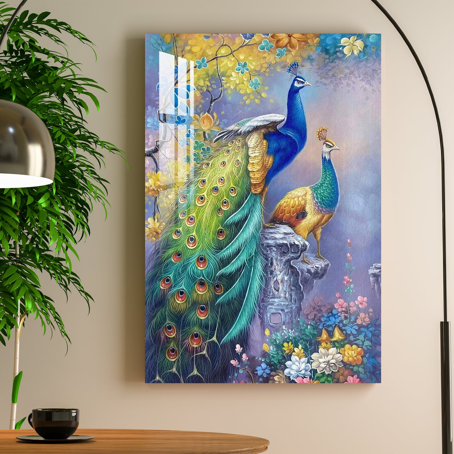 Ornamental Peacocks Acrylic Wall Art