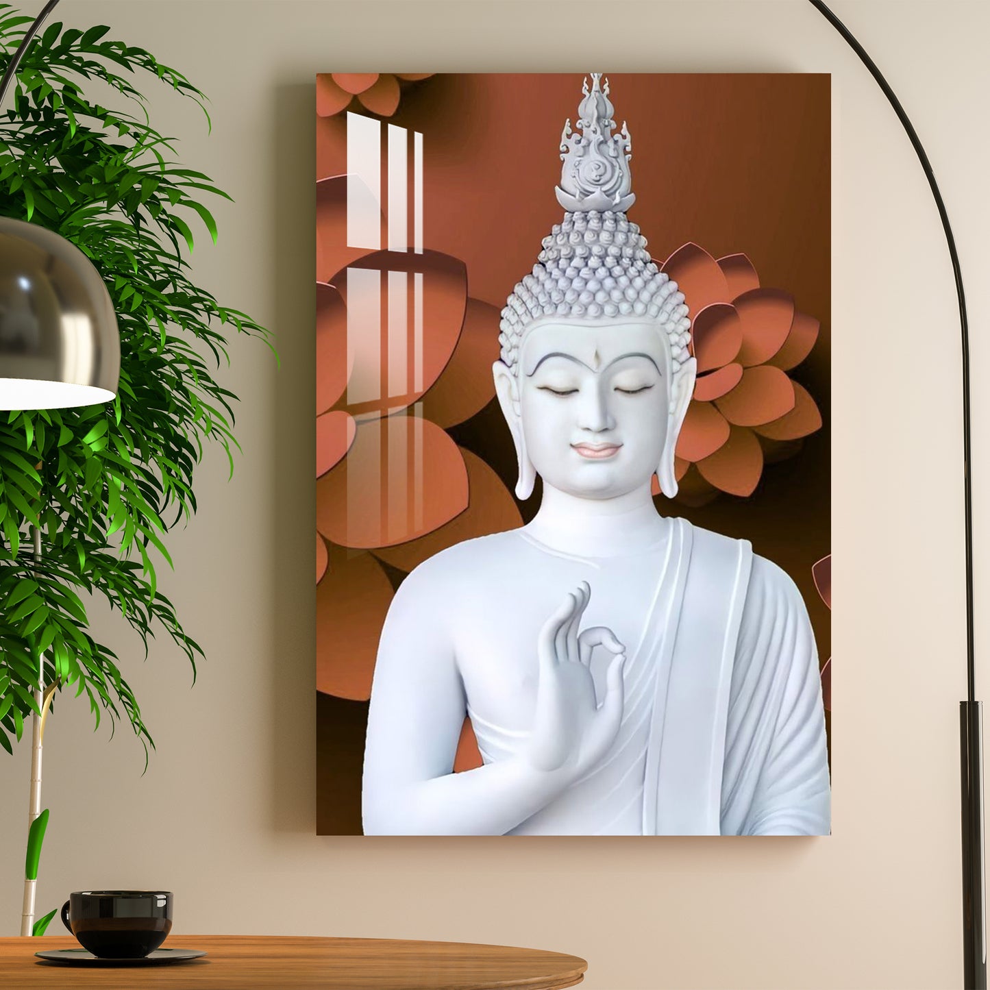 Buddha in White Acrylic Wall Art