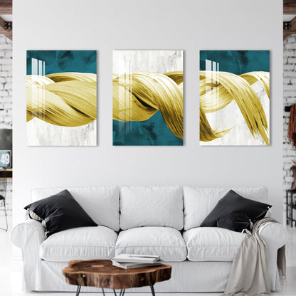 Golden Knot Acrylic Wall Art (Set of 3)